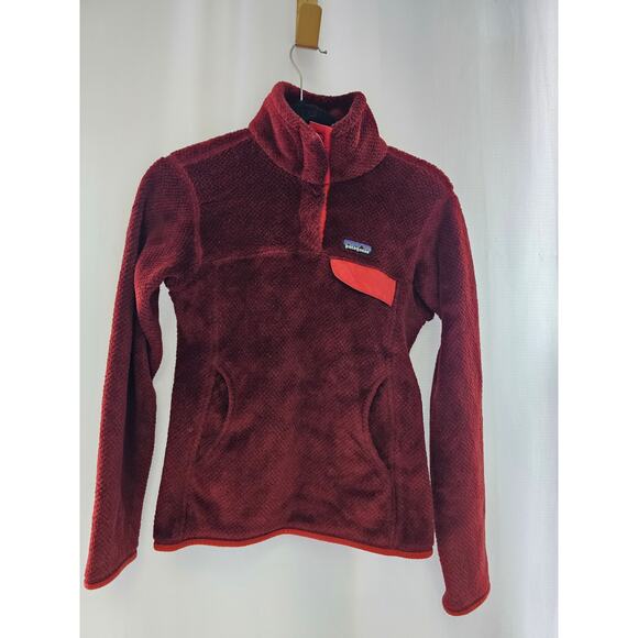 Patagonia Women's Synchilla  Sz XSmall Red Pullover Snap-T Fleece - Picture 1 of 9